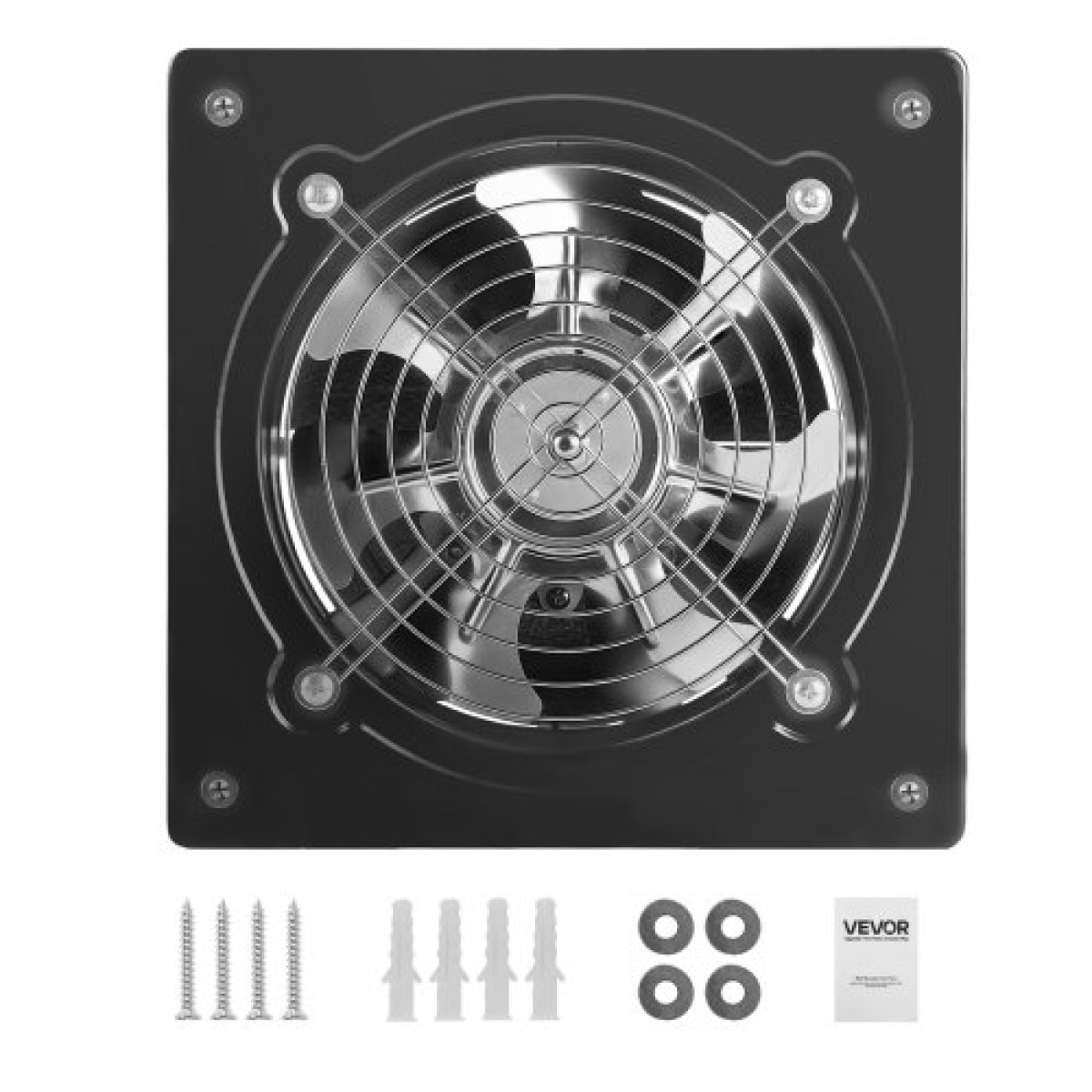 VEVOR 20,3 cm ανεμιστήρας εξάτμισης, 576 CFM ανεμιστήρας υψηλής ταχύτητας επιτοίχιας βάσης με έλεγχο ταχύτητας, χαμηλής κατανάλωσης, φορητός εξαγωγέας εξαερισμού για σοφίτα, γκαράζ, υπόγειο, εργαστήριο, κουζίνα, κοτέτσι, μαύρο