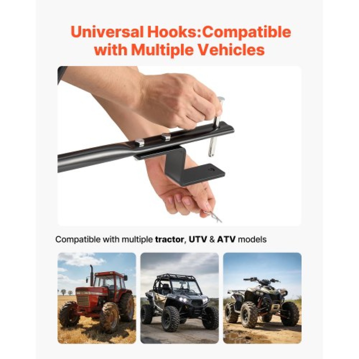 VEVOR Tow Behind Lawn Spreader, 3m Spreading Width, Garden & Lawn Spreader with Universal Hotch, χωρητικότητα 38,6kg & 10 in All-Terrain Tires, Seed Fertilizer Broadcast Spreader for ATV UTVs