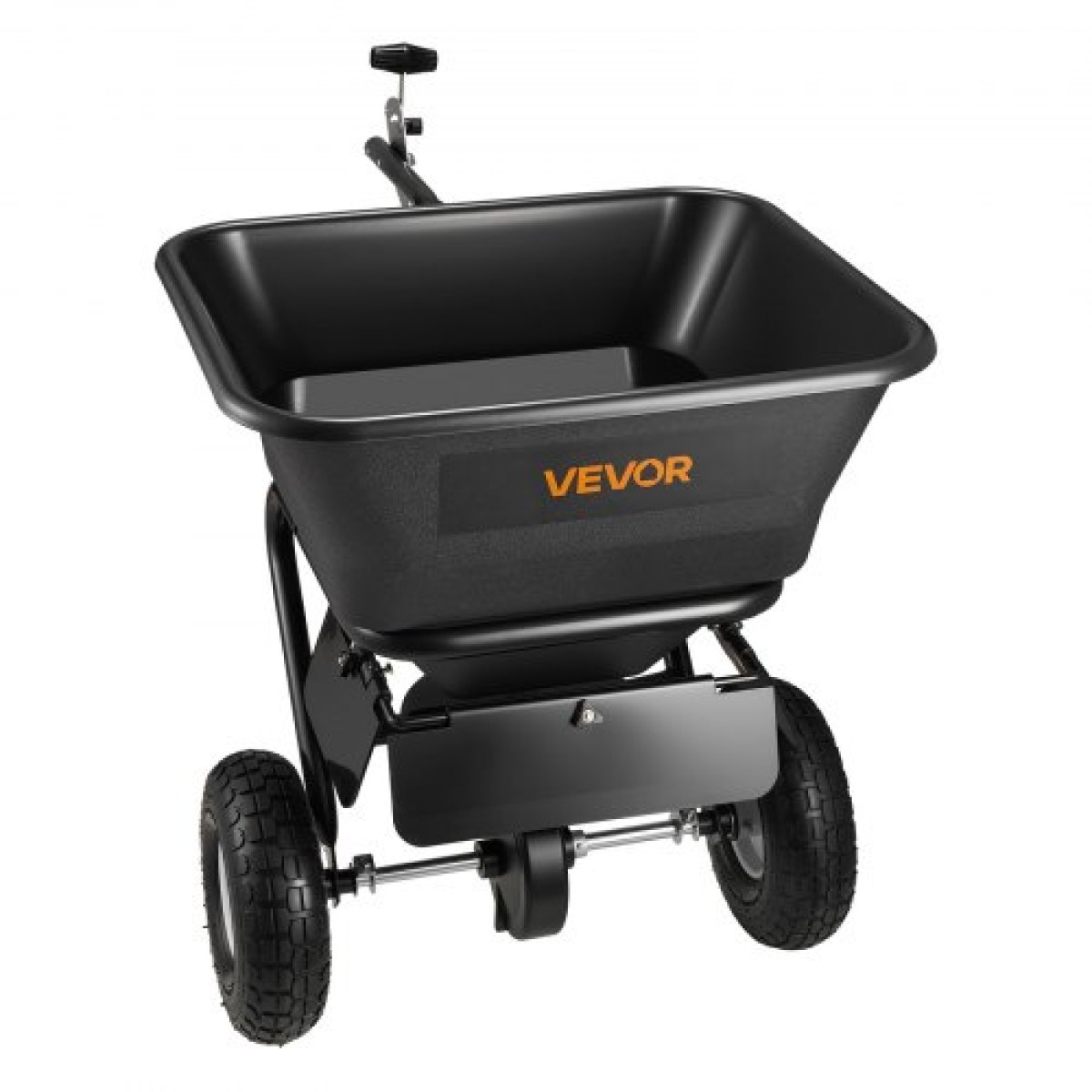 VEVOR Tow Behind Lawn Spreader, 3m Spreading Width, Garden & Lawn Spreader with Universal Hotch, χωρητικότητα 38,6kg & 10 in All-Terrain Tires, Seed Fertilizer Broadcast Spreader for ATV UTVs