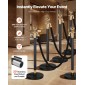 VEVOR Stanchion Post, 8 τμχ Σετ Crowd Control Barrier με 6 Μαύρα Βελούδινα Σχοινιά, Ανοξείδωτο ατσάλι Stanchion Post Queue με κούφια βάση για θέατρο, πάρτι, γάμο, έκθεση, εκδήλωση (Μαύρο)