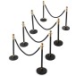 VEVOR Stanchion Post, 8 τμχ Σετ Crowd Control Barrier με 6 Μαύρα Βελούδινα Σχοινιά, Ανοξείδωτο ατσάλι Stanchion Post Queue με κούφια βάση για θέατρο, πάρτι, γάμο, έκθεση, εκδήλωση (Μαύρο)