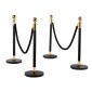 VEVOR Stanchion Post, 8 τμχ Σετ Crowd Control Barrier με 6 Μαύρα Βελούδινα Σχοινιά, Ανοξείδωτο ατσάλι Stanchion Post Queue με κούφια βάση για θέατρο, πάρτι, γάμο, έκθεση, εκδήλωση (Μαύρο)