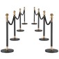 VEVOR Stanchion Post, 8 τμχ Σετ Crowd Control Barrier με 6 Μαύρα Βελούδινα Σχοινιά, Ανοξείδωτο ατσάλι Stanchion Post Queue με κούφια βάση για θέατρο, πάρτι, γάμο, έκθεση, εκδήλωση (Μαύρο)