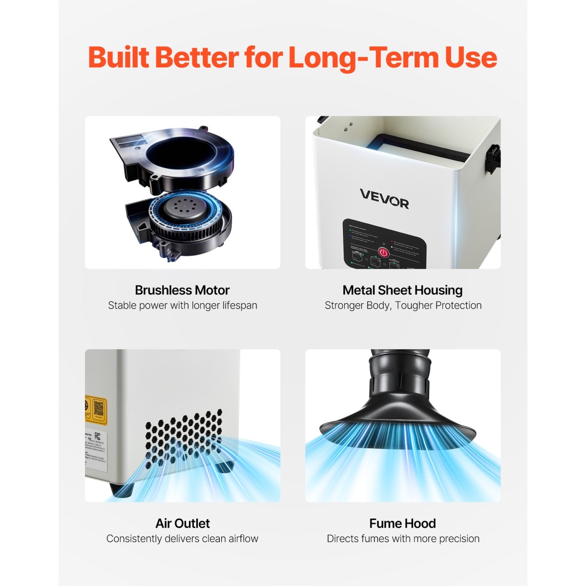 VEVOR Solder Fume Extractor, 3-Stage Filtration Soldering Smoke Absorber με 180 m³/h ισχυρή αναρρόφηση & ροή αέρα 3 επιπέδων, συμπαγής επιφάνεια εργασίας Brushless Smoke Extractor για συγκόλληση DIY