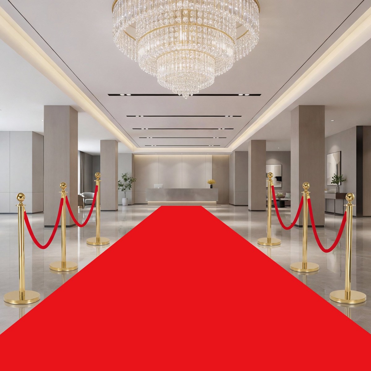 VEVOR 4 τεμ. Red Velvet Stanchion Ropes, 1,5 m Crowd Control Stanchion Red Velvet Ropes with Gold Hooks, Post Queue Barrier Carpet Rope for Carpet Events Κινηματογράφοι Μεγάλα Εγκαίνια Ξενοδοχεία Πάρτι