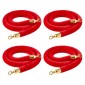 VEVOR 4 τεμ. Red Velvet Stanchion Ropes, 1,5 m Crowd Control Stanchion Red Velvet Ropes with Gold Hooks, Post Queue Barrier Carpet Rope for Carpet Events Κινηματογράφοι Μεγάλα Εγκαίνια Ξενοδοχεία Πάρτι