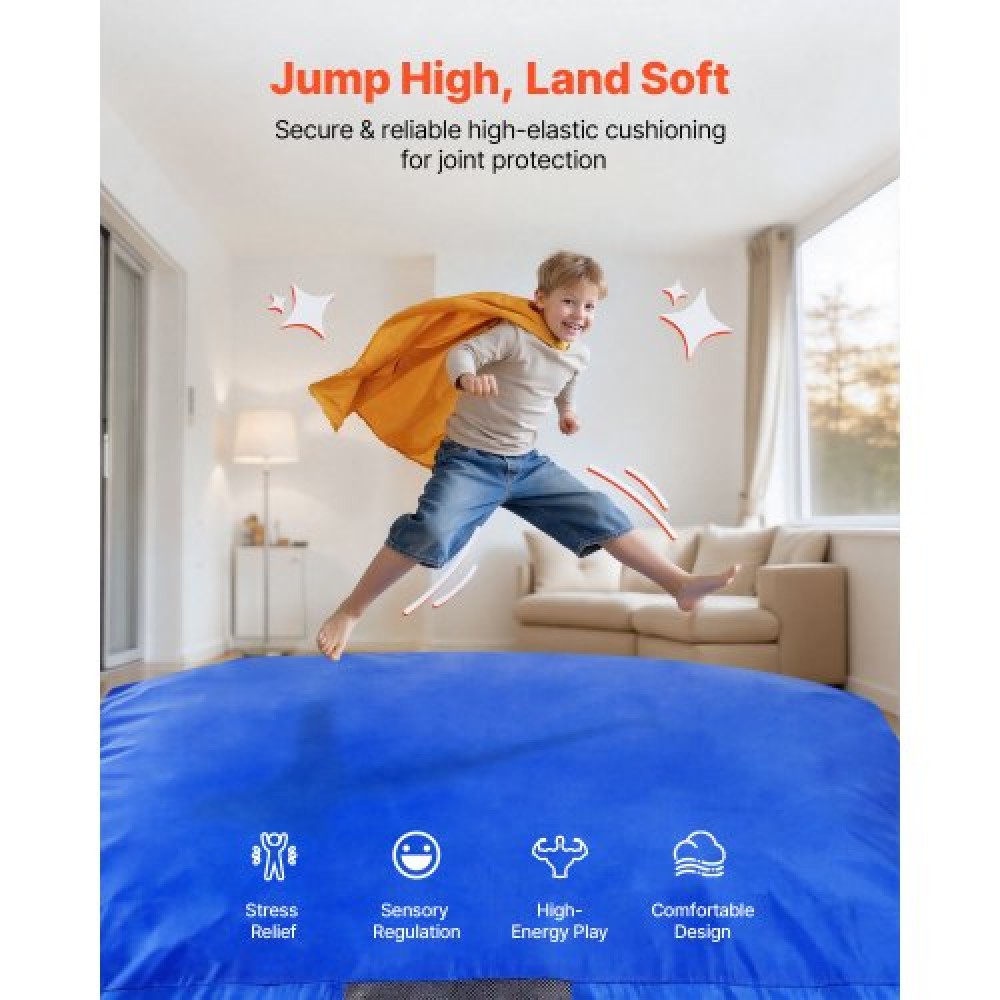 VEVOR Crash Pad, 1500 x 1500 mm Crash Pad για παιδιά Αισθητήριο με μπλοκ αφρού και πλενόμενο κάλυμμα, Μεγάλη μαλακή ζώνη προσγείωσης αφρού Γιγαντιαίο μαξιλάρι, Εξοπλισμός αισθητηρίου δωματίου για παιδιά που πηδούν, χαλαρώνουν, παίζουν