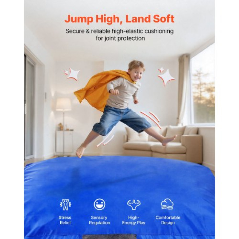 VEVOR Crash Pad, 1500 x 1500 mm Crash Pad για παιδιά Αισθητήριο με μπλοκ αφρού και πλενόμενο κάλυμμα, Μεγάλη μαλακή ζώνη προσγείωσης αφρού Γιγαντιαίο μαξιλάρι, Εξοπλισμός αισθητηρίου δωματίου για παιδιά που πηδούν, χαλαρώνουν, παίζουν