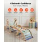 VEVOR Pikler Triangle Set, 9-σε-1 Toddler Climbing Toys Indoor, με 2 Ξύλινα Αυτοκίνητα, Μαξιλάρι, Τρίγωνο, Αψίδα και Ράμπα, Φορτίο 68 κιλών, Πτυσσόμενο Σετ αναρρίχησης Montessori για νήπια και παιδιά, μπλε