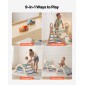 VEVOR Pikler Triangle Set, 9-σε-1 Toddler Climbing Toys Indoor, με 2 Ξύλινα Αυτοκίνητα, Μαξιλάρι, Τρίγωνο, Αψίδα και Ράμπα, Φορτίο 68 κιλών, Πτυσσόμενο Σετ αναρρίχησης Montessori για νήπια και παιδιά, μπλε