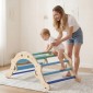 VEVOR Pikler Triangle Set, 9-σε-1 Toddler Climbing Toys Indoor, με 2 Ξύλινα Αυτοκίνητα, Μαξιλάρι, Τρίγωνο, Αψίδα και Ράμπα, Φορτίο 68 κιλών, Πτυσσόμενο Σετ αναρρίχησης Montessori για νήπια και παιδιά, μπλε
