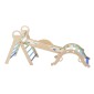VEVOR Pikler Triangle Set, 9-σε-1 Toddler Climbing Toys Indoor, με 2 Ξύλινα Αυτοκίνητα, Μαξιλάρι, Τρίγωνο, Αψίδα και Ράμπα, Φορτίο 68 κιλών, Πτυσσόμενο Σετ αναρρίχησης Montessori για νήπια και παιδιά, μπλε