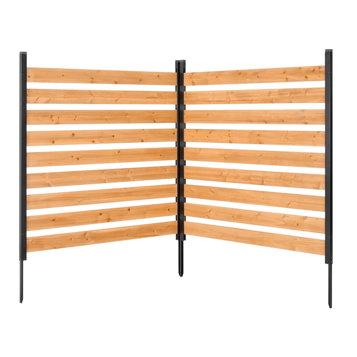 Ξύλινος φράχτης απορρήτου VEVOR, 1219 x 1244 x 1219 mm Φράχτης κλιματιστικού, 2 πάνελ συμπαγής εξωτερική ξύλινη οθόνη ιδιωτικότητας με μεταλλικούς πασσάλους, ατσάλινο πλαίσιο, φράχτες κάδου απορριμμάτων Κατάλληλο για κήπο, πισίνα