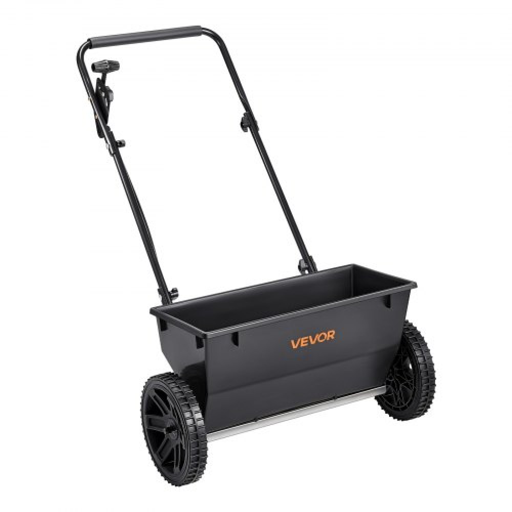 VEVOR Walk-Behind Push Spreader, 50LBS Capacity, Drop Spreader with Hopper Grate, 18 in Spreading Width & 30 Settings, 10 in All Terrain Tires, Garden & Lawn Spreaders for Seed, Fertilizer