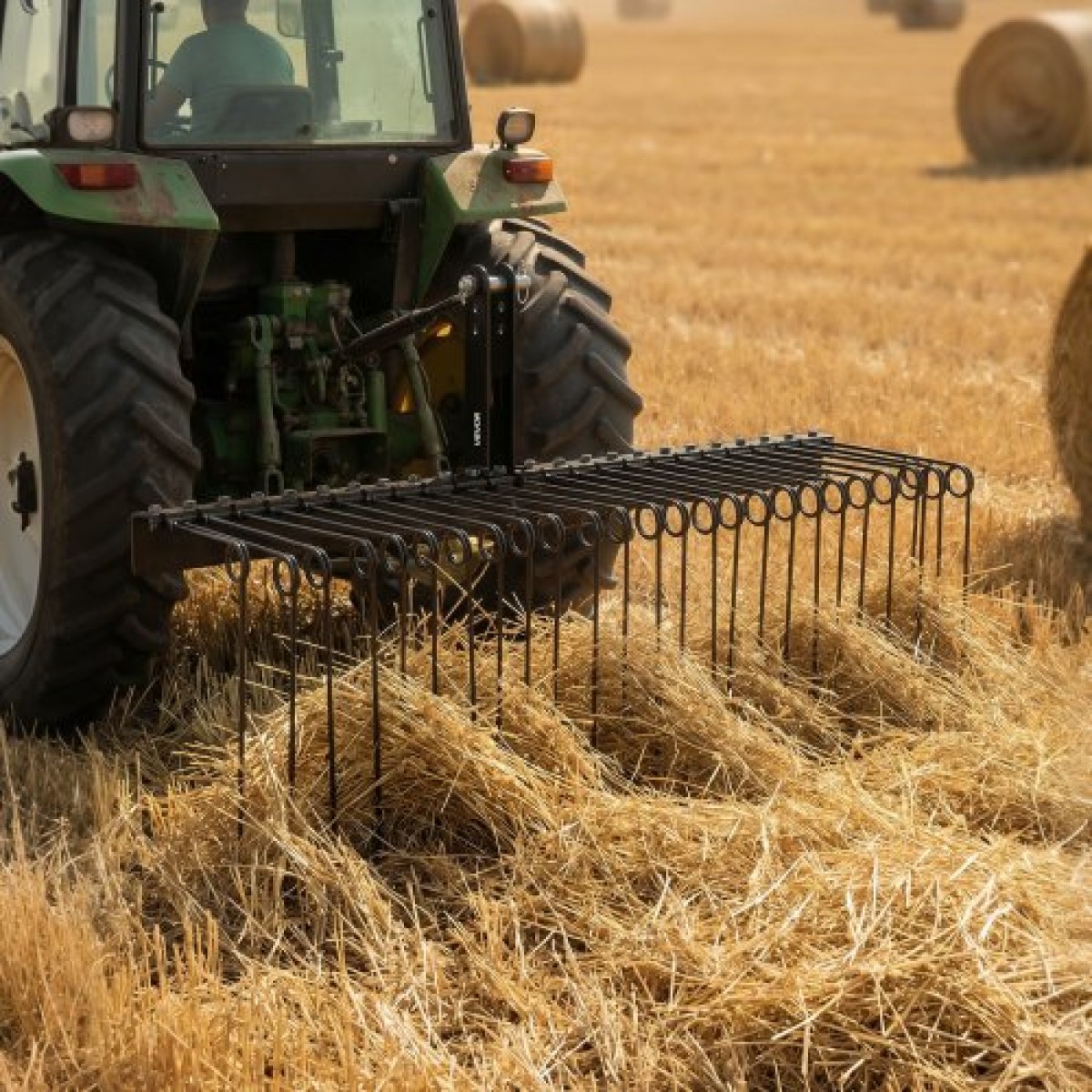 VEVOR 150 cm Ρυμούλκηση πίσω από τσουγκράνα Landscape, 3 Point Hitch Lawn Dethatcher Rake, 26 Spring Steel Tines, για τρακτέρ Κατηγορίας 1, Τσουγκράνες βαρέως τύπου & ανθεκτικές στη σκουριά Εξαρτήματα τρακτέρ για φύλλα πευκοβελόνες