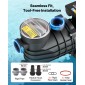 Αντλία πισίνας VEVOR Above Ground, 250W, 11.700 L/H Max Flow Αντλία πισίνας μονής ταχύτητας, AC 220-240V, 2850 RPM, 8 m Max Head Lift, με καλάθι φίλτρου & καπάκι, για πισίνες πάνω από το έδαφος και υδρομασάζ,