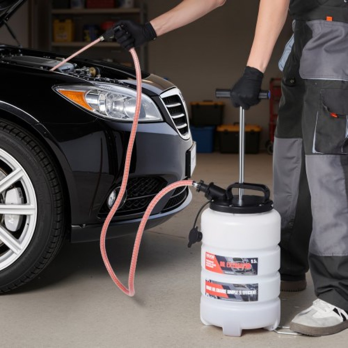 VEVOR Fluid Extractor, χωρητικότητας 9,5 L, Χειροκίνητος εξαγωγέας υγρών κενού με 150 cm Long Horse και τρεις σωλήνες επέκτασης 120 cm, Αντλία αλλαγής λαδιών με δεξαμενή HDPE για αυτοκίνητα, χορτοκοπτικά, σκάφη