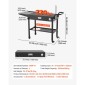 VEVOR Outdoor Grill Cart, 787 x 432mm Επιτραπέζιο τραπέζι ψησίματος, Πτυσσόμενο τραπέζι μαγειρέματος εξωτερικού χώρου με χαρτομάντηλο, γάντζοι, ρόδες, πλαϊνό τραπέζι, τραπέζια προετοιμασίας μπάρμπεκιου για πικνίκ, κουζίνα, αυλή