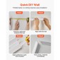 VEVOR Molding Wall Pack 3, Σετ πάνελ με σκοτάδι, Ελαφρύ βαμμένο πολυστυρένιο, Εύκολη εγκατάσταση, αδιάβροχη επένδυση με ευρύ προφίλ για εσωτερικό σαλόνι, υπνοδωμάτιο, λευκό (61x137 + 61x61 cm)