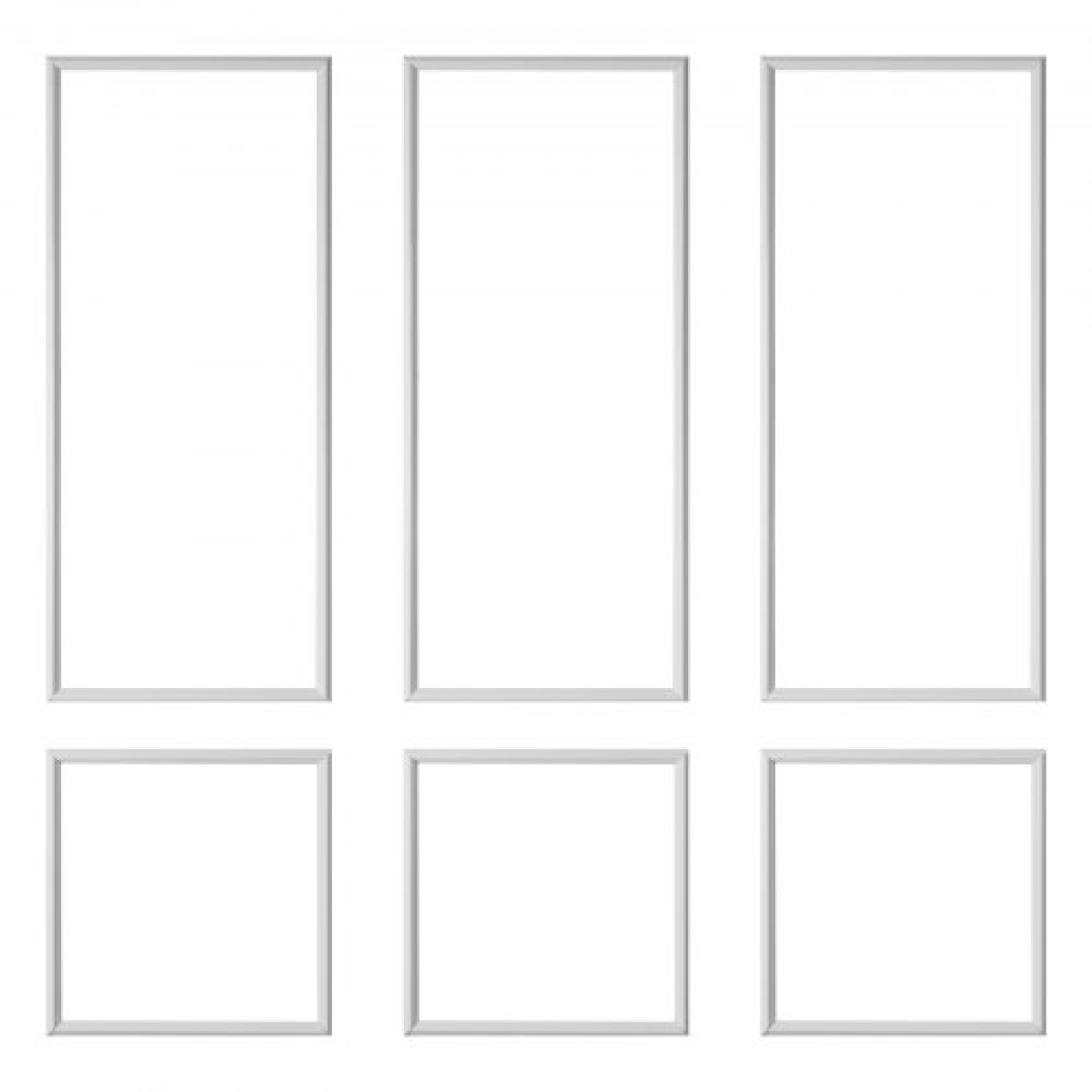 VEVOR Molding Wall Pack 3, Σετ πάνελ με σκοτάδι, Ελαφρύ βαμμένο πολυστυρένιο, Εύκολη εγκατάσταση, αδιάβροχη επένδυση με ευρύ προφίλ για εσωτερικό σαλόνι, υπνοδωμάτιο, λευκό (61x137 + 61x61 cm)