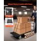VEVOR Heavy Duty Platform Truck, χωρητικότητας 907,18 kg, Βιομηχανικό ατσάλινο καρότσι με επίπεδη επιφάνεια με περιστρεφόμενους τροχούς και λαβή, πλατφόρμα Hand Push Truck Dolly, Εύκολη αποθήκευση, για μετακίνηση αποσκευών, 1220 x 610 x 815 mm