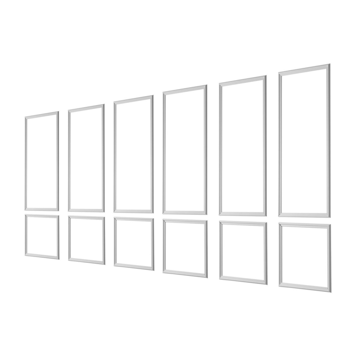 VEVOR Wall Molding 6 Pack, Κιτ πάνελ με ρολό, Ελαφρύ βαμμένο πολυστυρένιο, εύκολο στην εγκατάσταση, αδιάβροχο διακοσμητικό τοίχου για εσωτερική διακόσμηση σαλόνι, υπνοδωμάτιο, λευκό (61x137 + 61x61 cm)