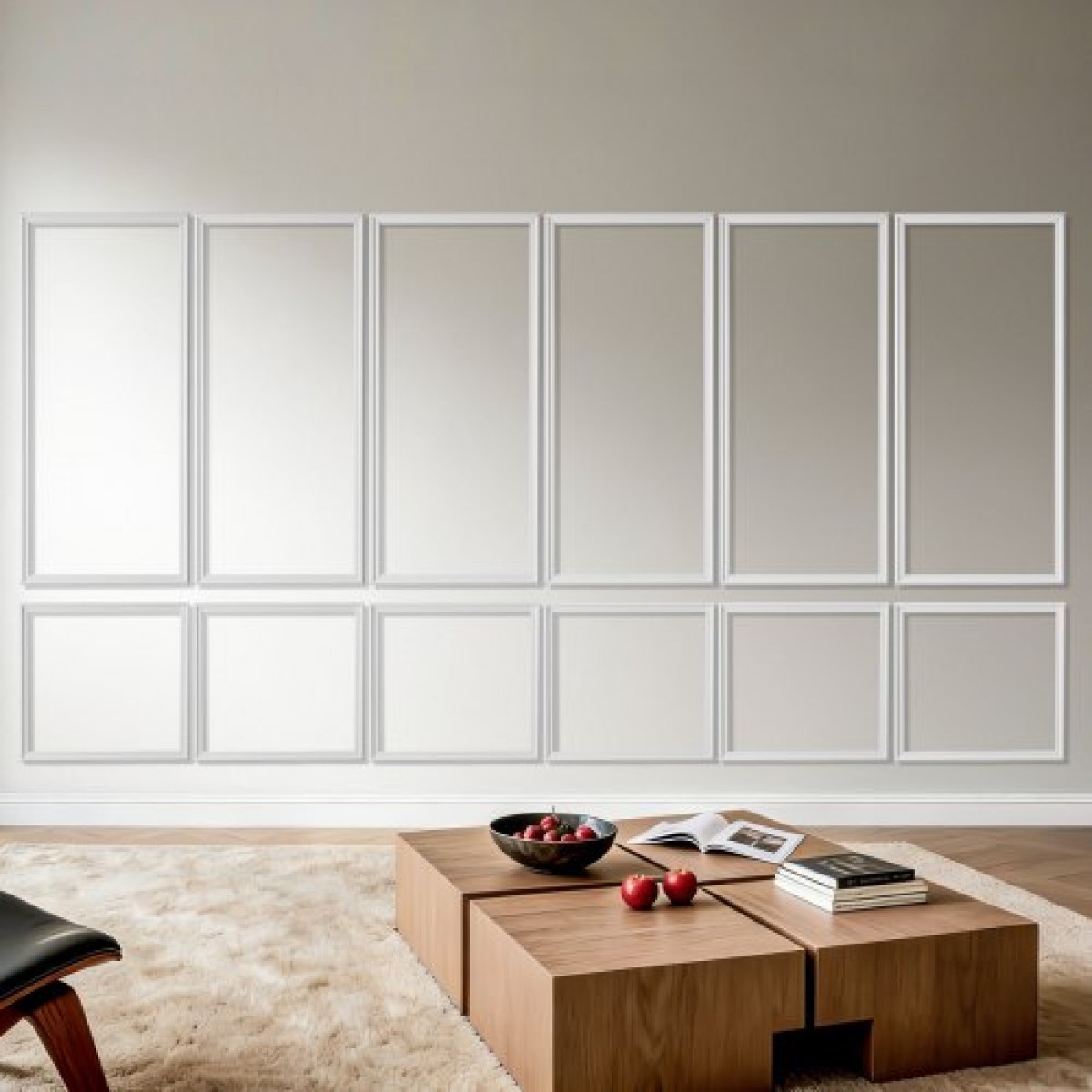 VEVOR Wall Molding 6 Pack, Κιτ πάνελ με ρολό, Ελαφρύ βαμμένο πολυστυρένιο, εύκολο στην εγκατάσταση, αδιάβροχο διακοσμητικό τοίχου για εσωτερική διακόσμηση σαλόνι, υπνοδωμάτιο, λευκό (61x137 + 61x61 cm)
