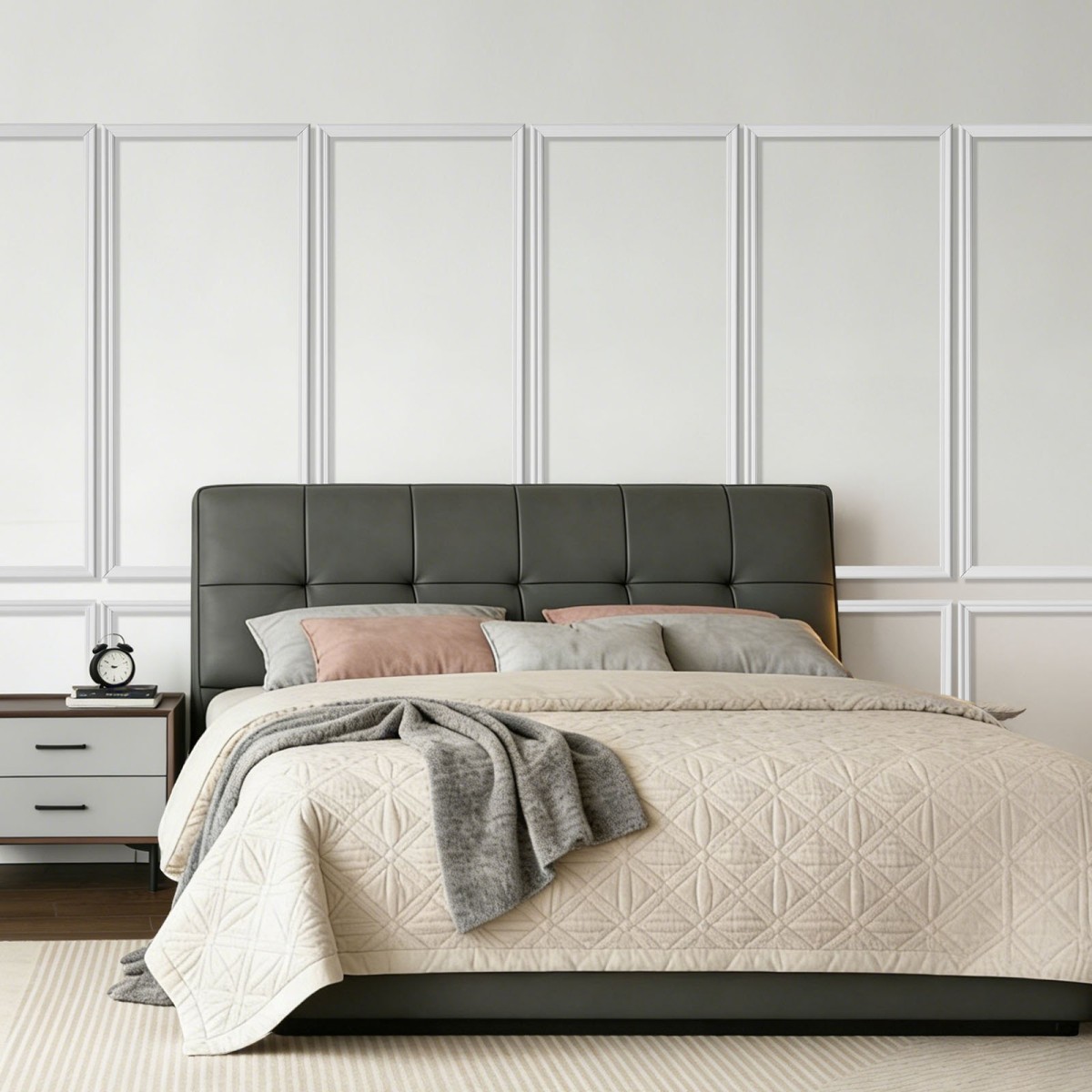 VEVOR Wall Molding 6 Pack, Κιτ πάνελ με ρολό, Ελαφρύ βαμμένο πολυστυρένιο, εύκολο στην εγκατάσταση, αδιάβροχο διακοσμητικό τοίχου για εσωτερική διακόσμηση σαλόνι, υπνοδωμάτιο, λευκό (61x137 + 61x61 cm)