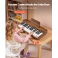 Πληκτρολόγιο VEVOR Kids Piano, Ξύλινο ψηφιακό πιάνο 37 πλήκτρων για παιδιά, Μίνι μουσικό εκπαιδευτικό όργανο παιχνίδι με ρεαλιστικό ήχο, διπλή ισχύς, ρυθμιζόμενη ένταση για νήπια, αγόρια κορίτσια εκμάθηση, καρυδιά
