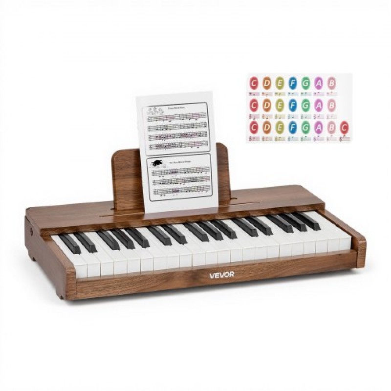 Πληκτρολόγιο VEVOR Kids Piano, Ξύλινο ψηφιακό πιάνο 37 πλήκτρων για παιδιά, Μίνι μουσικό εκπαιδευτικό όργανο παιχνίδι με ρεαλιστικό ήχο, διπλή ισχύς, ρυθμιζόμενη ένταση για νήπια, αγόρια κορίτσια εκμάθηση, καρυδιά