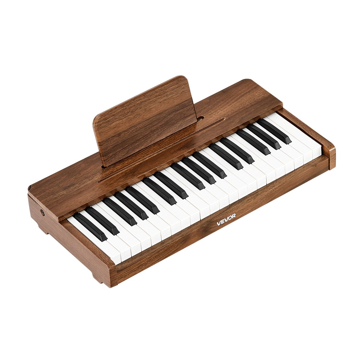 Πληκτρολόγιο VEVOR Kids Piano, Ξύλινο ψηφιακό πιάνο 37 πλήκτρων για παιδιά, Μίνι μουσικό εκπαιδευτικό όργανο παιχνίδι με ρεαλιστικό ήχο, διπλή ισχύς, ρυθμιζόμενη ένταση για νήπια, αγόρια κορίτσια εκμάθηση, καρυδιά