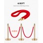 VEVOR 2 τεμ. Red Velvet Stanchion Ropes, 1,5 m Crowd Control Stanchion Red Velvet Ropes with Gold Hooks, Post Queue Barrier Carpet Rope for Carpet Events Κινηματογράφοι Μεγάλα εγκαίνια Ξενοδοχεία Πάρτι