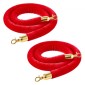VEVOR 2 τεμ. Red Velvet Stanchion Ropes, 1,5 m Crowd Control Stanchion Red Velvet Ropes with Gold Hooks, Post Queue Barrier Carpet Rope for Carpet Events Κινηματογράφοι Μεγάλα εγκαίνια Ξενοδοχεία Πάρτι