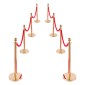 VEVOR Stanchion Post, 8 τμχ Σετ Crowd Control Barrier με κόκκινο χαλί, 6 σχοινιά Red Velvet, Ανοξείδωτο χρυσό Stanchion Post Queue με κούφια βάση για θέατρο, πάρτι, γάμο, έκθεση (χρυσός)