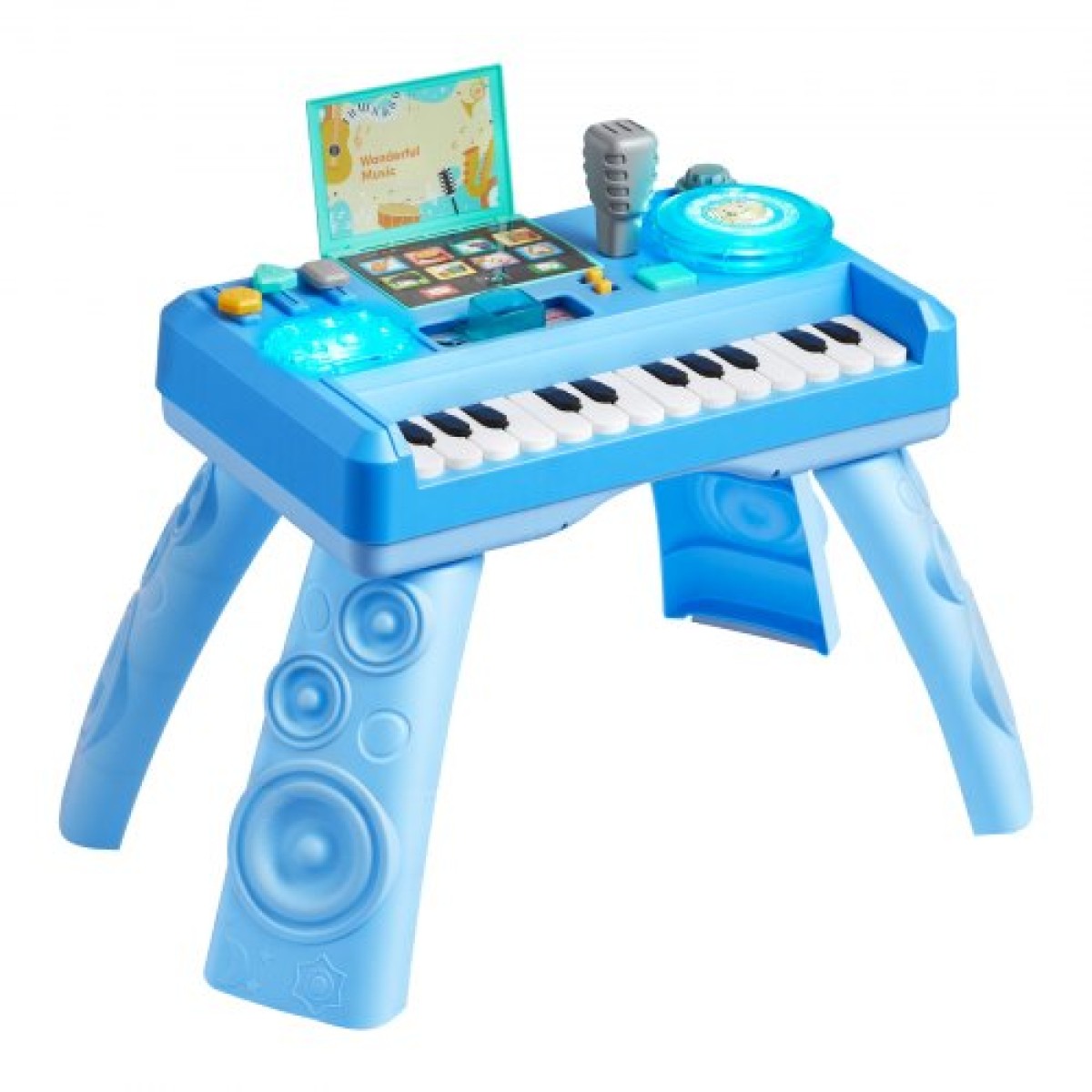 VEVOR Baby DJ Playset για νήπια 1-3, Εκπαιδευτικά μουσικά επιτραπέζια παιχνίδια με 133 πηγές ήχου, πικάπ ηχογράφησης και LED DJ, Τραπέζι δραστηριότητας μωρού για γενέθλια, δώρο για παιδιά ηλικίας 6+ μηνών