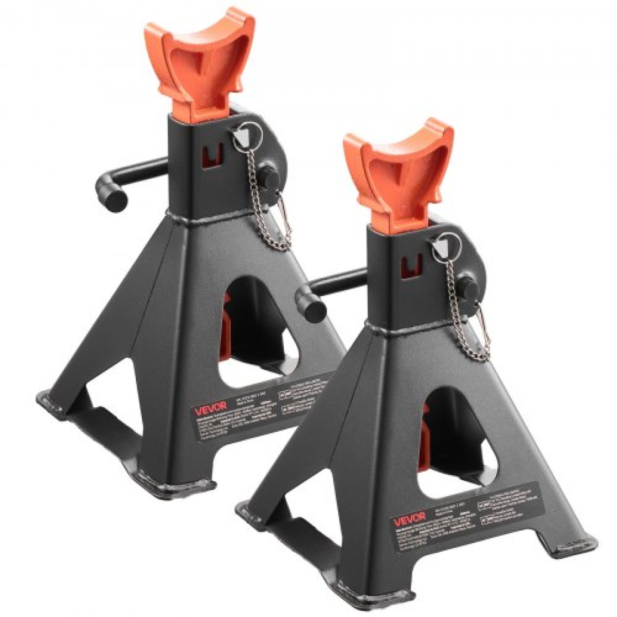 VEVOR Jack Stand, χωρητικότητα 3 Ton (6.600 lbs), 275-415 mm ρυθμιζόμενο ύψος, βαρέως τύπου Steel Jack Stand με διπλό κλείδωμα, για ανύψωση SUV, Pickup, Car, UTV/ATV, 1 Pair, Μαύρο και Πορτοκαλί