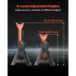 VEVOR Jack Stand, χωρητικότητα 3 Ton (6.600 lbs), 275-415 mm ρυθμιζόμενο ύψος, βαρέως τύπου Steel Jack Stand με διπλό κλείδωμα, για ανύψωση SUV, Pickup, Car, UTV/ATV, 1 Pair, Μαύρο και Πορτοκαλί