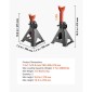 VEVOR Jack Stand, χωρητικότητα 3 Ton (6.600 lbs), 275-415 mm ρυθμιζόμενο ύψος, βαρέως τύπου Steel Jack Stand με διπλό κλείδωμα, για ανύψωση SUV, Pickup, Car, UTV/ATV, 1 Pair, Μαύρο και Πορτοκαλί