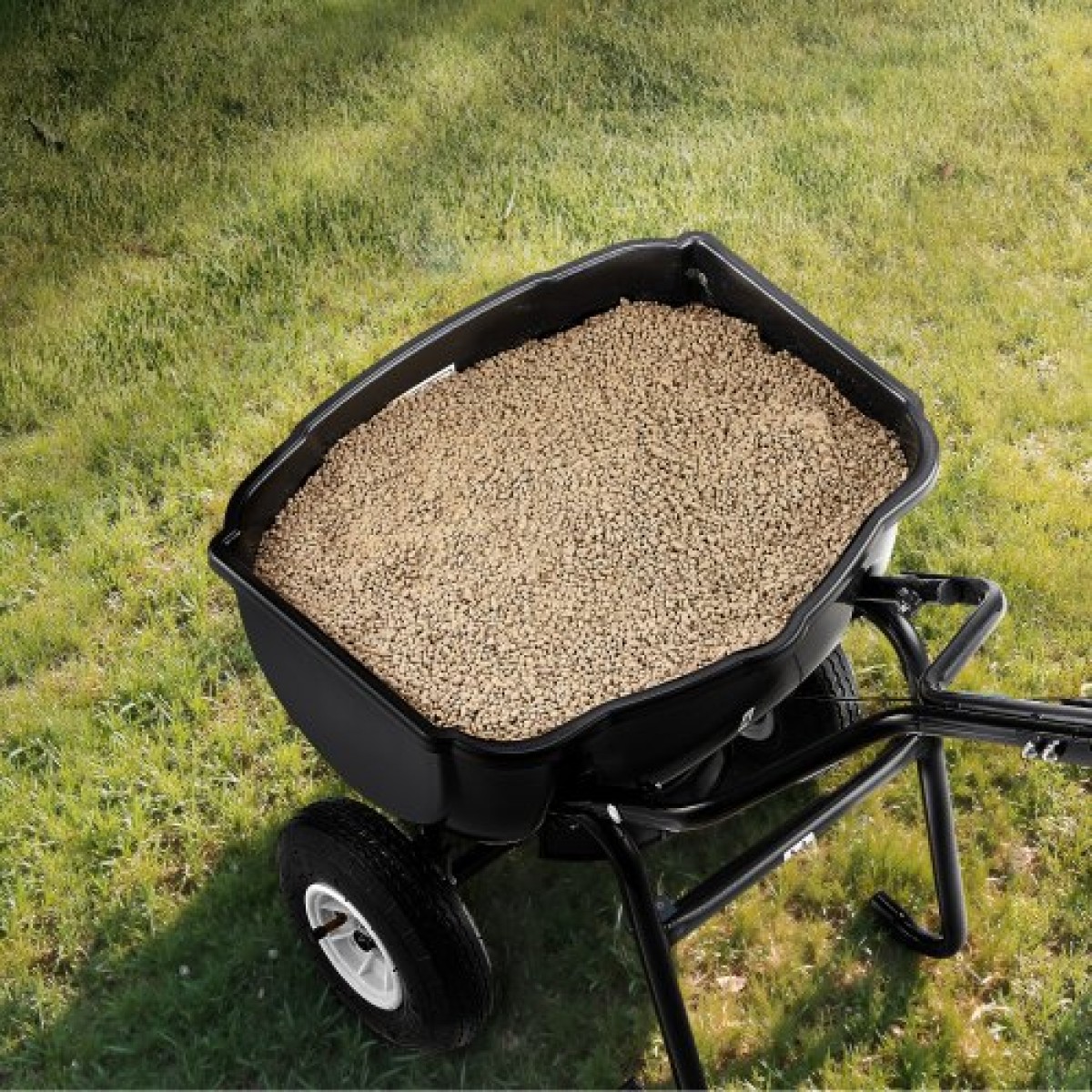 VEVOR Walk Behind Spreader, χωρητικότητα 60 LBS, Push Spreader με σχάρα χοάνης, 0-9,8 ft πλάτος διασποράς, 8 in All Terrain πνευματικά ελαστικά, Garden & Lawn Broadcast Spreader, για σπόρους, λίπασμα