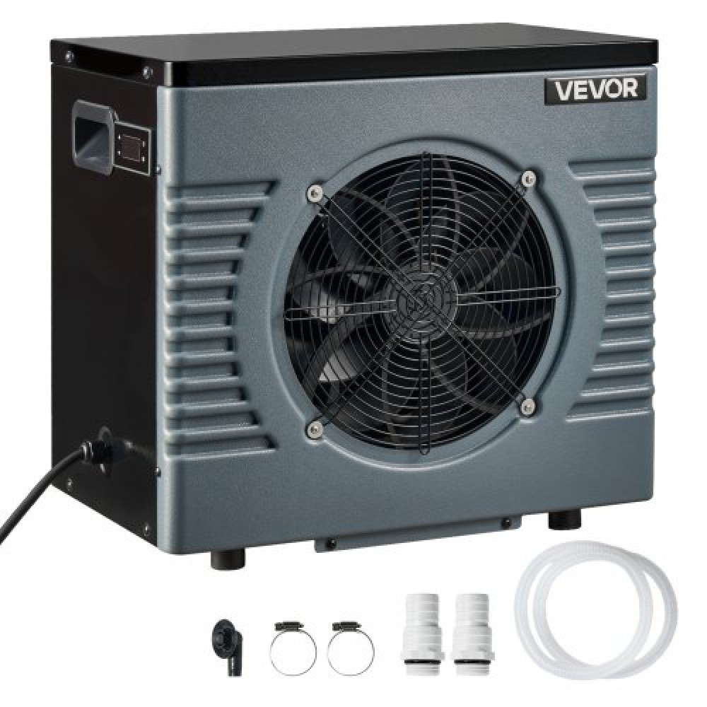 VEVOR 4160 W Pool Heat Pump, Electric Pool Heater for Above Ground Up to 15 m³, Max COP 5.14, Low Noise, GFCI Protection, 15-40 ℃ Heating Temperature for Swimming & Fitness, 220V 50Hz