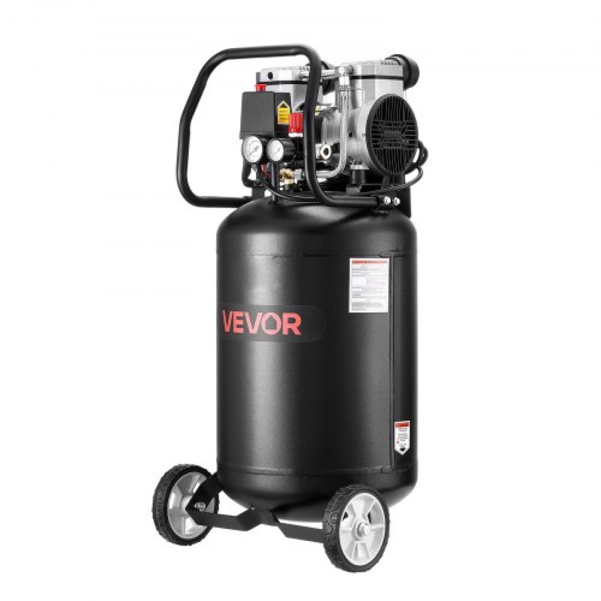 VEVOR 50L Air Compressor, 1,5 kW 113L/min στα 6,2 Bar, Max 8 Bar Pressure Oil-free Tank Air Compressor, Φορητό σε τροχούς για επισκευή αυτοκινήτου, Φούσκωμα ελαστικών, Βαφή με σπρέι, Καρφώματα ξυλουργικής