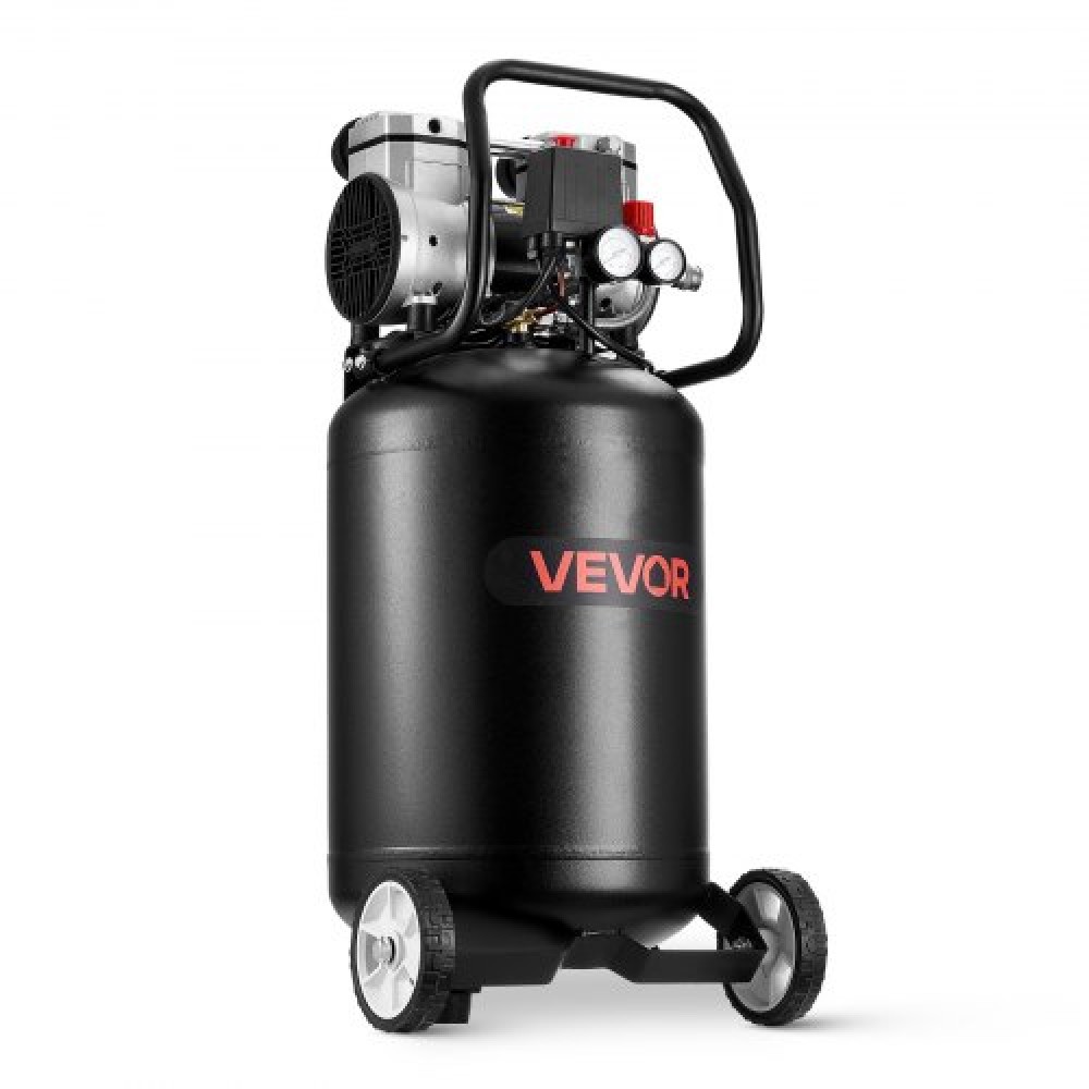 VEVOR 50L Air Compressor, 1,5 kW 113L/min στα 6,2 Bar, Max 8 Bar Pressure Oil-free Tank Air Compressor, Φορητό σε τροχούς για επισκευή αυτοκινήτου, Φούσκωμα ελαστικών, Βαφή με σπρέι, Καρφώματα ξυλουργικής