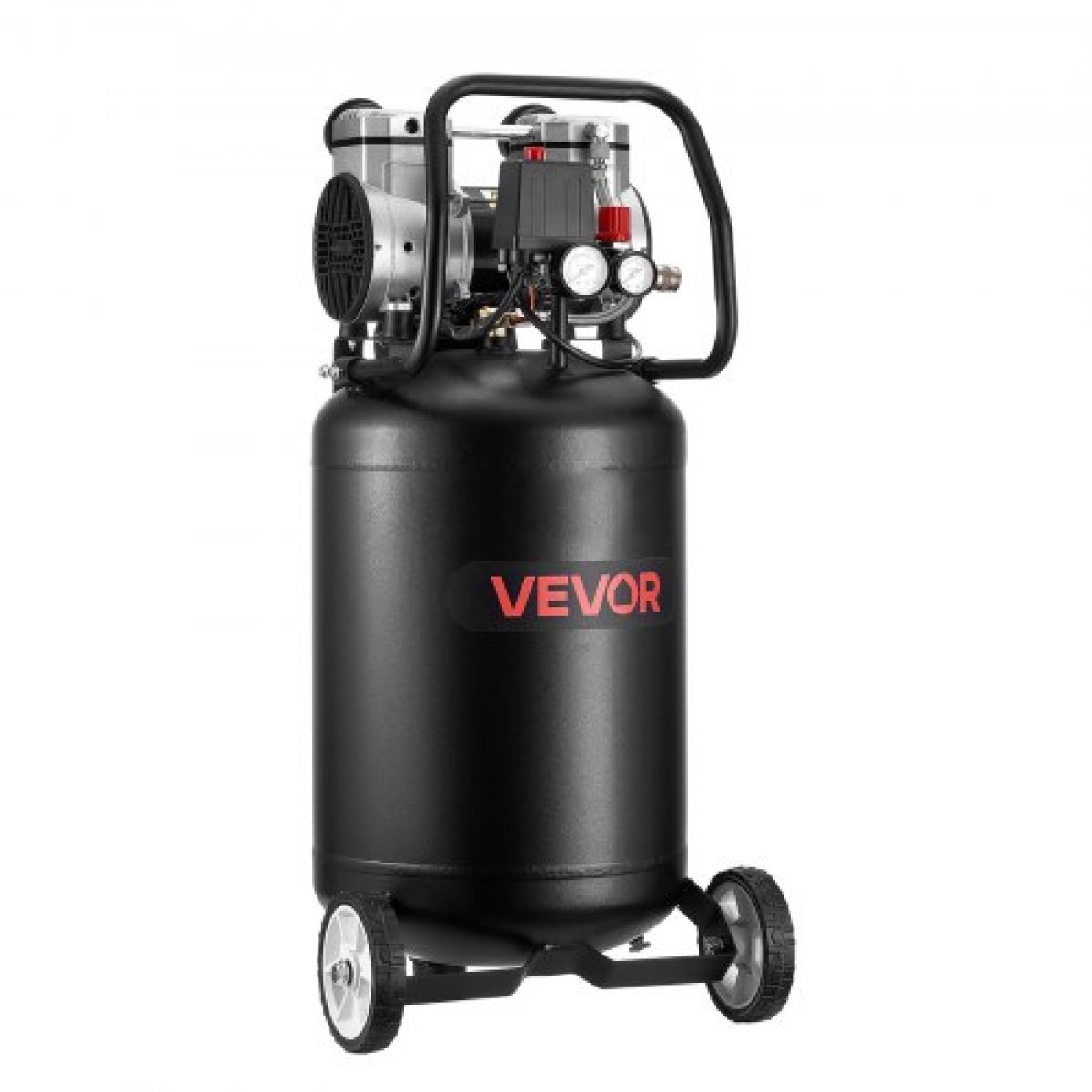 VEVOR 50L Air Compressor, 1,5 kW 113L/min στα 6,2 Bar, Max 8 Bar Pressure Oil-free Tank Air Compressor, Φορητό σε τροχούς για επισκευή αυτοκινήτου, Φούσκωμα ελαστικών, Βαφή με σπρέι, Καρφώματα ξυλουργικής