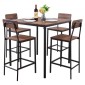 VEVOR Τραπέζι Bar, Σετ Τραπεζιών Bars 5 τμχ 889mm, Σετ Τραπέζια και Καρέκλες Μπαρ με Σχέδιο Στρογγυλεμένες, Τετράγωνο Τραπέζι Παμπ με Τέσσερα Σκαμπό για Σαλόνι, Τραπεζαρία, Κουζίνα, Χρώμα Καρυδιά, Μαύρο