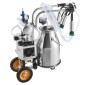 VEVOR Ηλεκτρική Μηχανή Αρμέγματος Αγελάδας, 6,6 Gal / 25 L 304 Κάδος από ανοξείδωτο χάλυβα, κύπελλα θηλής και σωλήνας σιλικόνης, ισχυρή αναρρόφηση, παλμός κενού, ηλεκτρική μηχανή αρμέγματος με ρόδες για αγελάδες