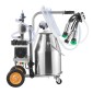 VEVOR Ηλεκτρική Μηχανή Αρμέγματος Αγελάδας, 6,6 Gal / 25 L 304 Κάδος από ανοξείδωτο χάλυβα, κύπελλα θηλής και σωλήνας σιλικόνης, ισχυρή αναρρόφηση, παλμός κενού, ηλεκτρική μηχανή αρμέγματος με ρόδες για αγελάδες