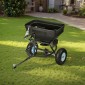 VEVOR Tow Behind Broadcast Spreader, χωρητικότητα 130LBS, Tow/Push Garden Spreader με 13 in ελαστικά, 30 ρυθμιζόμενη ρύθμιση & 9,8 ft πλάτος διασποράς, γκαζόν για σπόρους, λίπασμα, αλάτι, τήξη πάγου