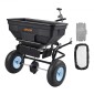 VEVOR Tow Behind Broadcast Spreader, χωρητικότητα 130LBS, Tow/Push Garden Spreader με 13 in ελαστικά, 30 ρυθμιζόμενη ρύθμιση & 9,8 ft πλάτος διασποράς, γκαζόν για σπόρους, λίπασμα, αλάτι, τήξη πάγου