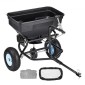 VEVOR Tow Behind Broadcast Spreader, χωρητικότητα 130LBS, Tow/Push Garden Spreader με 13 in ελαστικά, 30 ρυθμιζόμενη ρύθμιση & 9,8 ft πλάτος διασποράς, γκαζόν για σπόρους, λίπασμα, αλάτι, τήξη πάγου