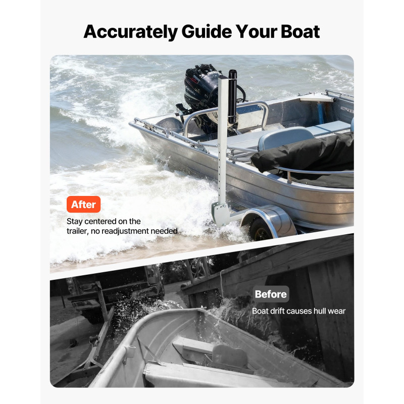 VEVOR Boat Trailer Guides, 700-1050mm Height Adjustable Trailers Guide, 2PCS Thickened High-Duty Trailer Guide-Ons with Smooth Roller Guiding, για Πάνω από 16 σε μεγαλύτερα ψαροκάικα, σκάφη Runabout